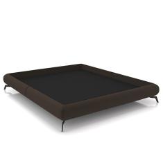 Cama King Base Box 193x203cm Pés de Ferro Cold P02 Veludo Marrom - Mpozenato