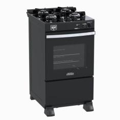Fogao 4 Bocas Venax Gaudi Vetro Vitreo Preto Fosco Gas Glp, 220V
