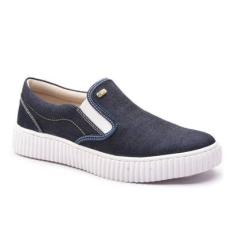 Tênis Slip On Casual Feminino Lona Elástico Calce Fácil-Feminino