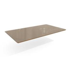 Tampo Mesa Sala de Jantar Madeirado c/Vidro TA26 90x160cm Freijó/Bronz