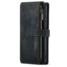 Carteira de couro para Samsung Galaxy A53 A51 A33 A52 A72 A32 A22 A12 A30S S20 S21 S22 ultra S10 Plus note 20 Capa de telefone, preta, para S10