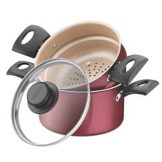 Panela Cozi-vapore 16 Cm Antiaderente Vinho Tramontina