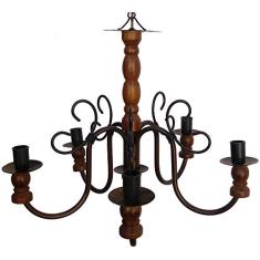 Pendente Lustre De Madeira E Ferro Rustico para Decoração de Quarto