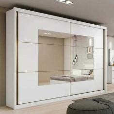 Guarda Roupa Casal Toronto Plus Branco com Espelho 2 Portas e 6 Gavetas Lopas