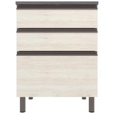 Balcão Bartira Cristal MDP 15mm com 3 Gavetas - 60cm de largura