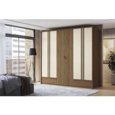 Guarda Roupa Democrata 06 Portas Andirá Jatobá/Areia