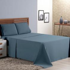 Jogo de Lençol Cama Casal Padrão 4 Peças Micro Percal 400 fios com Pon