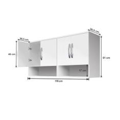 Armários Aéros Suspensos (4 Portas) Cozinha Ou Lavanderia - Bella Verc