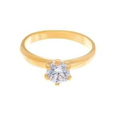 Anel Rommanel Banhado Ouro Solitário Zircônia De 6 MM 512405, 18