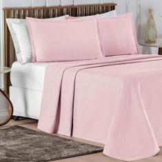 Cama Posta King Lisboa Colcha Luxo 100% Algodão Bordado 3 Pçs - De Luc