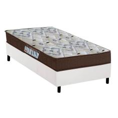Cama Box Solteiro: Colchão Espuma D45 Ortobom /ep Fort Tech Iso 150 + Base Crc Courano White(88x188)