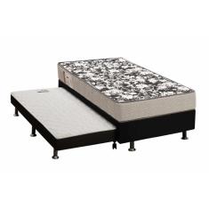 Cama Box C/auxiliar Colchão Espuma Ortobom D26 Physical Ultra Resistente+base Courano Black(88x188)
