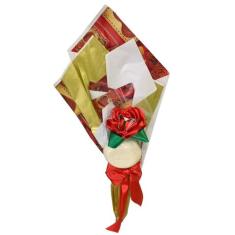 Buque de Rosa Artificial C/uma flor de cetim e um Sabonete - Eli Prese