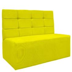 Sofá Canto Alemão Veludo Amarelo - Montanaris Decor - MD MONTANARIS DE