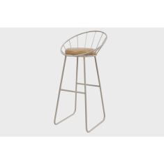 Banqueta Alta Champanhe Sunset Estofada Macio Decor Industrial