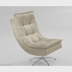 Poltrona Nilla Chaise Tecido Liso - Bege