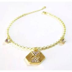 Pulseira Adm Administração Delicada Folheado A Ouro 18k