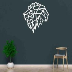 Quadro Decorativo Adorno Leão III 3mm Vazado - Mdf - Decoarts, Branco