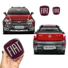 Kit Emblemas Da Maçaneta Fiat Strada Adesivo Resinado - SPORTINOX
