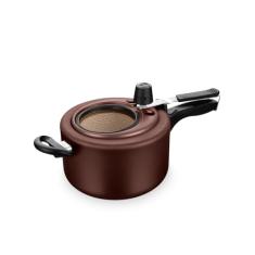 MTA - Panela de Pressão com Visor de Vidro e Fechamento Interno em Alumínio com Antiaderente, Capacidade de 4,5L, nº 20, Cor Chocolate, Linha Visor.