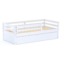 Bicama Infantil Dreams com Grade de Proteção Madeira Maciça Branco Megamobilia