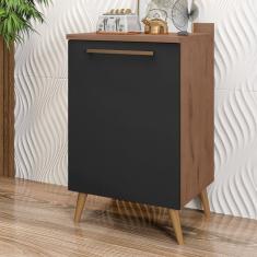 Balcão para Cozinha 1 Porta 1 Prateleira Favorita Preto/Marrom