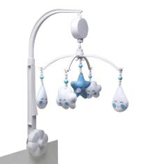 Móbile Musical Chuva De Amor Azul Berço Quarto Bebê Infantil