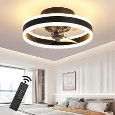 Ventiladores de teto com luzes LED silencioso moderno com controle remoto temporizador interno regulável reversível 3 cores 6 velocidades lâmpadas de teto inteligentes ventilador com lâmpada