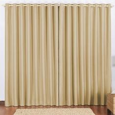 Cortina 4 Mts Sala Quarto Escritório Blackout Para Trilho Comum - Avelã