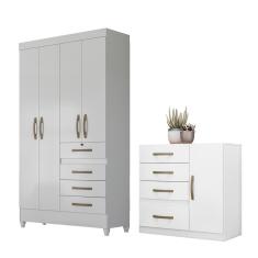 Conjunto Guarda Roupa e Cômoda Seicheles