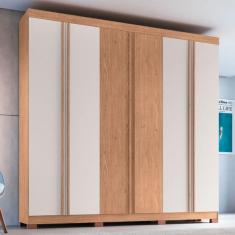 Guarda Roupa Casal 6 Portas 4 Gavetas Eros Móveis Castro