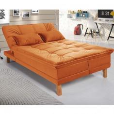 Sof  Cama Veludo Liso Berlim Plus Linha Terracota