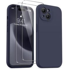 AOTESIER Capa magnética para iPhone 15, [compatível com Magsafe] [Silicone de grau alimentício] Capa atualizada para câmera e proteção de tela com [2 protetores de tela], 6,1 polegadas, azul