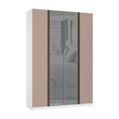 Guarda Roupa 4 Portas 3 Gavetas 159,2 cm com Vidro Reflecta Prata Prim
