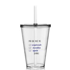 Copo Com Tampa E Canudo Personalizado Dia Dos Namorados - Krystalon