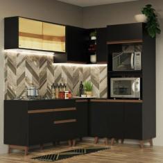 Cozinha Completa de Canto Madesa Reims 367001 com Armário e Balcão - P