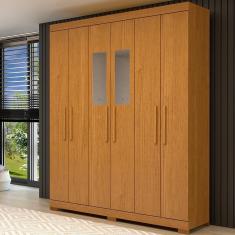 Guarda-Roupa Casal Canadá Com Espelho 6 Portas  Linhamobília