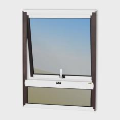 Janela de Alumínio Maxim-Ar com Bandeira 80x60cm Vidro Espelhado Confort Brimak