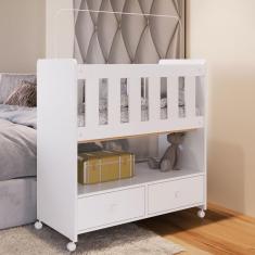 Mini Berço Moisés com Colchão e 2 Gavetas - Branco