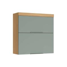 Armário Aéreo Cozinha Modulado Marquesa c/ 2 Portas Basculante 80 cm Nature/Verde - Nesher