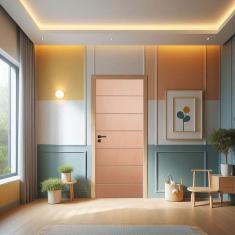 Porta de Madeira Sarrafeada 210x100cm Friso 7 Jb Portas Angelim