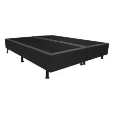 Base Box para Cama Casal King 192x203cm Bipartido Liz S05 Sintético Preto - Mpozenato