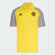 Camisa Polo Flamengo Adidas Comissão Técnica Amarela 2024/25 IP8215 Cor:;Tamanho:M;Gênero:Homem-Masculino