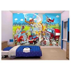 Papel De Parede Infantil Brigada De Incendio Azs64 - Você Decora