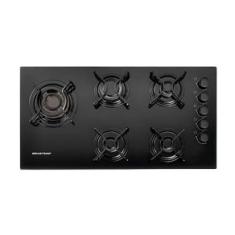 Cooktop 5 Bocas Brastemp com Quadrichama e Acendimento Automático Bdd85ae Bivolt PRETO / Bivolt