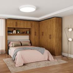 Guarda Roupa Casal Modulado Hercules 9 Portas 4 Gavetas MDP Cinamomo Carioca Móveis