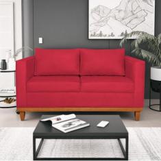 Sofá 2 Lugares 140cm Suede Esper Vermelho - Maranata Estofados