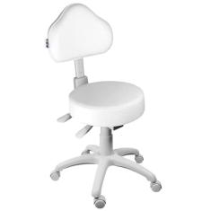 Cadeira Mocho Branco Ergonômico Base Cinza - ULTRA Móveis