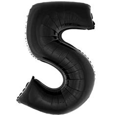 Balão Metalizado Número Preto - 1 Metro