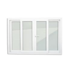 Janela de PVC 120x200cm 4 Folhas com Vidro Liso e Cremona ITEC Brimak Branco